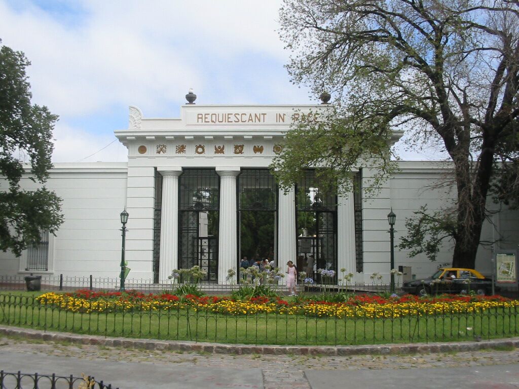 Entrance to Buenos Aires Cemetary , Resting place of Eva Peron