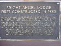 Construction Plaque for Bright Angel Lodge